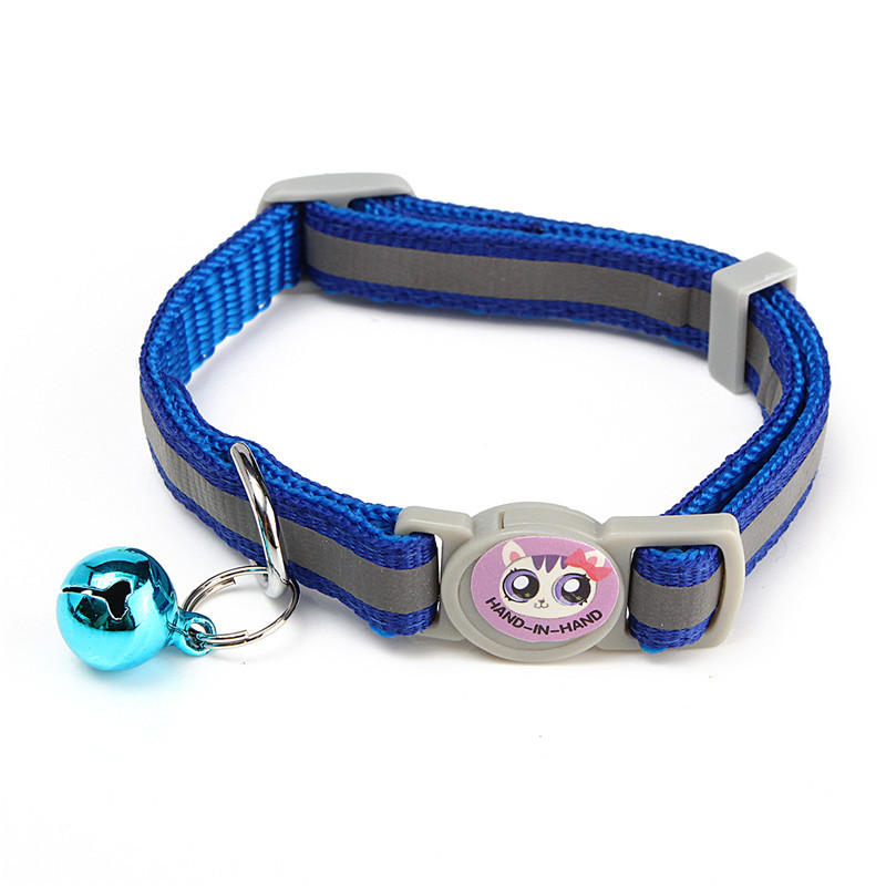 12Pcs/Lot Adjustable Pet Cat Safety Collar with Bell Reflective Breakaway Cat Dog Collar