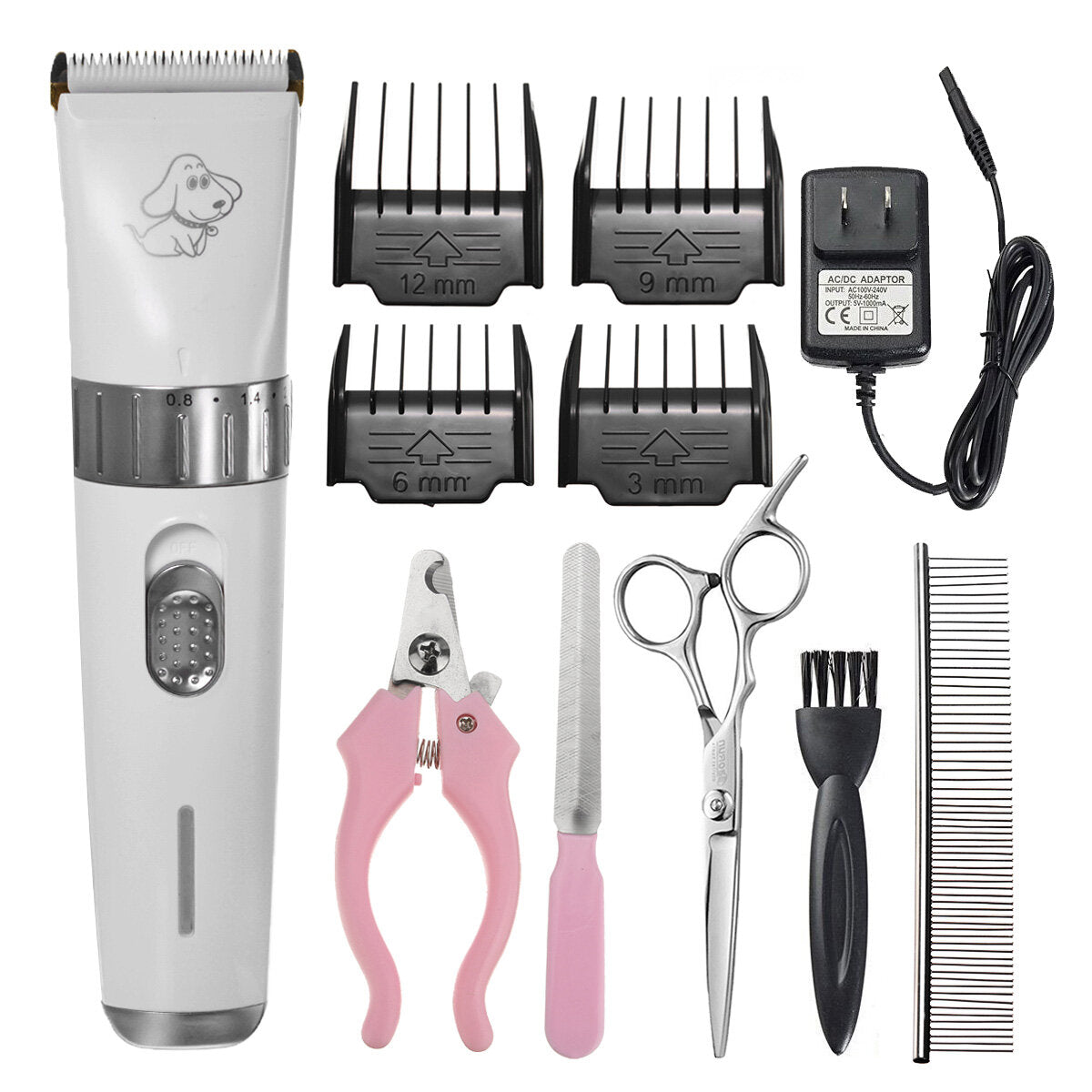 Pet Grooming Clippers, 2 level speed adjustable Rechargeable Cordless Dog Grooming Clippers Kit Low Noise Electric Hair Trimming Clippers Set Small Medium Large Dogs Cats Animals