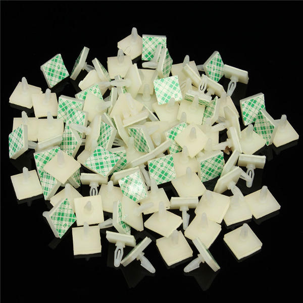 100Pcs Nylon Plastic Adhesive Spacer Standoff Locking Snap-In Posts Fixed Clips