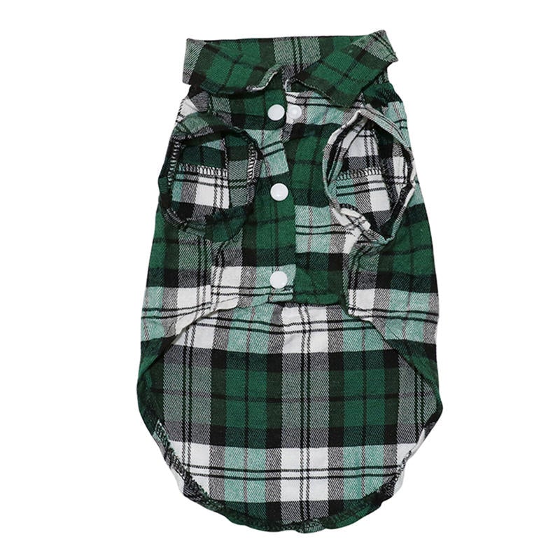 Pet Dog Clothes Soft Puppy Spring Summer Plaid Shirt Outfits Pet Clothing Pet T-shirt