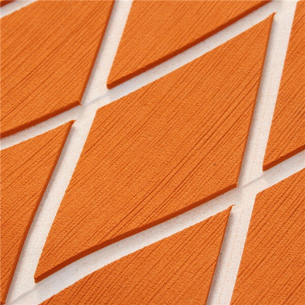 60x190cm Orange and White EVA Foam Marine Teak Sheet Flooring Synthetic Boat Decking Yacht Pad