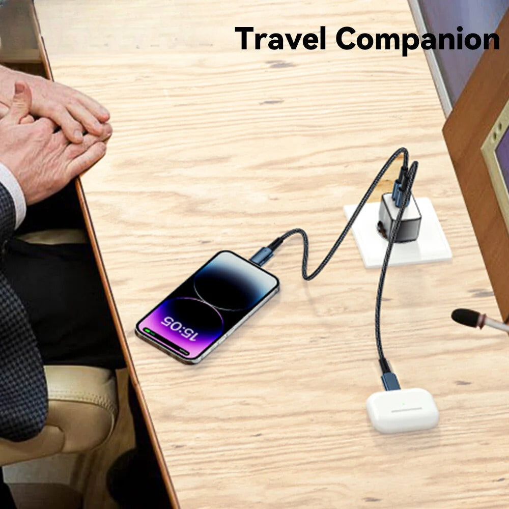 33W GaN USB PD Charger, Dual Port USB-A/USB-C, Fast Charging for iPhone, Hui, Xiaomi, Oppo