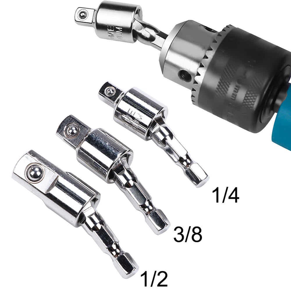 360 Rotary Screwdriver Extension Bar Hex Shank To Square Socket Drill Bits Bar Drill Socket Adapter