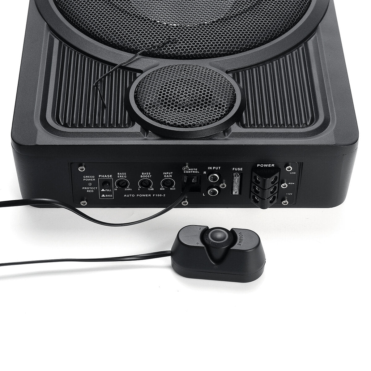 12V Powered Car Under Seat Subwoofer 360 Surround 10inch 600W Ultra-thin Body Power Amplifier Speaker Audio Super Bass