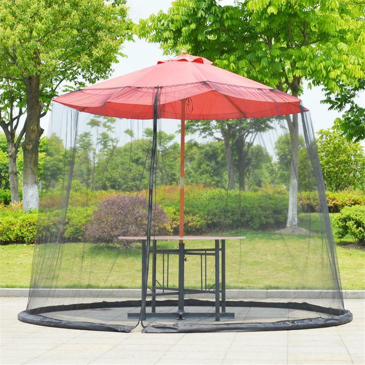 300x230cm Universal Umbrella Table Screen Cover Mosquito Bug Insect Net Outdoor Patio Sunshade Gauze Netting