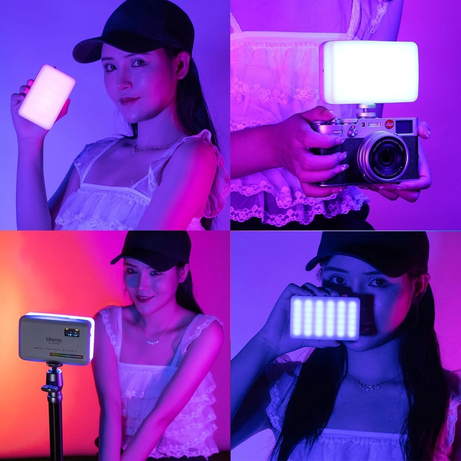 Video Light 2500K-9000K with Silicon Diffuser Camera Lamp CRI 95+ Smartphone Selfie Lighting Photography Live Broadcast