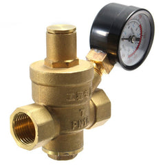 1/2' Inch Brass Water Pressure Reducing Regulator Reducer & Gauge Adjustable