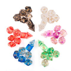 7Pcs Transparent Polyhedral Dices Multi-sided Dice