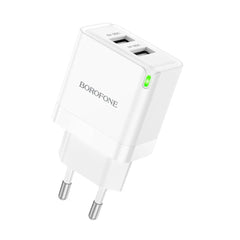 10.5W Dual USB-A Fast Charger EU Plug for iPhone, Hui, Samsung, Xiaomi