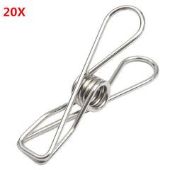 20Pcs Stainless Steel Clothes Pegs Metal Clips Hanger for Socks Underwear Towel Sheet