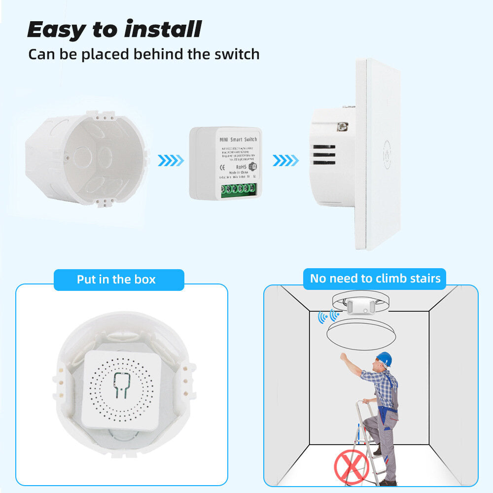 Smart Wifi Switch Support Two Way Control Voice Remote Control Timing Function Work with Amazon and Google Home,10A 16A