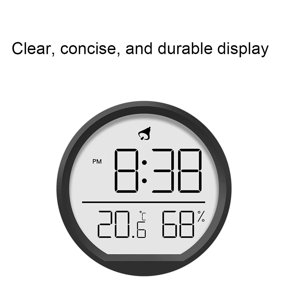 LED Electronic Hygrometer Alarm Clock with Temperature Display, Folding Bracket for Wall or Desk - Ideal for Living Room and Kitchen Decor