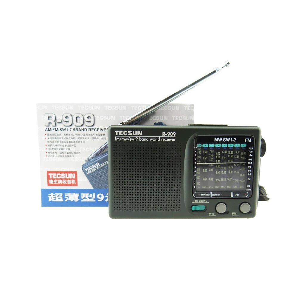 AM FM SW Radio 9 Bands World Band Receiver Portable Retro Pocket