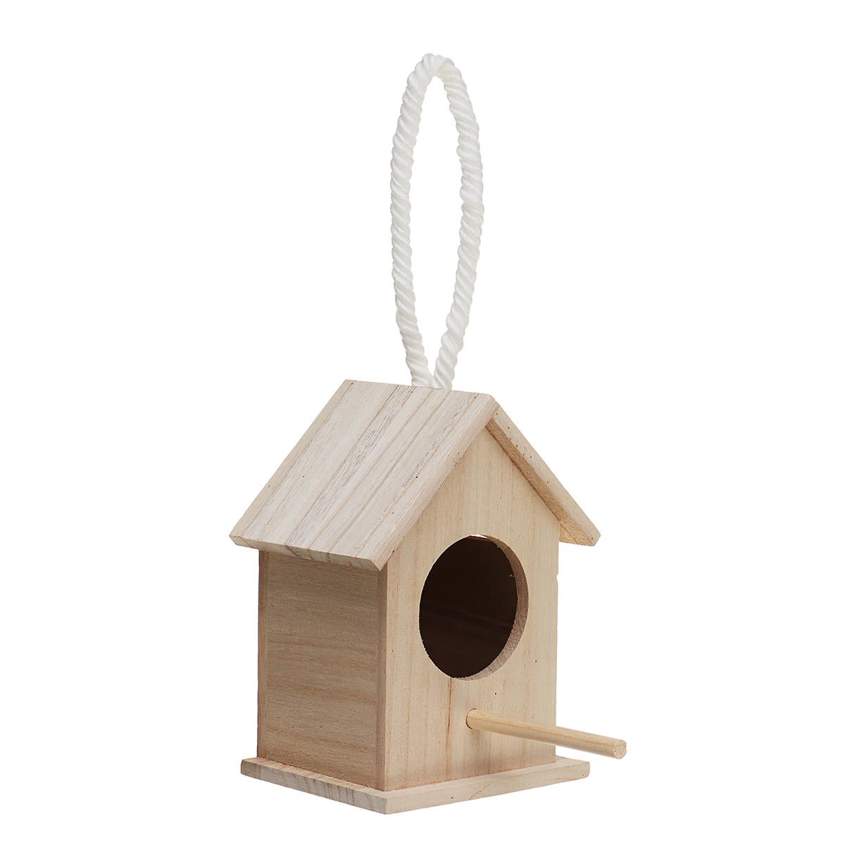 Wooden Bird House Feeder Wild Birds Nest Home Garden Nesting With Bird Net