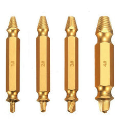 4Pcs Double Side Damaged Screw Bolt Extractor Drill Bits Gold Oxide Edition Stripped Screw Removers