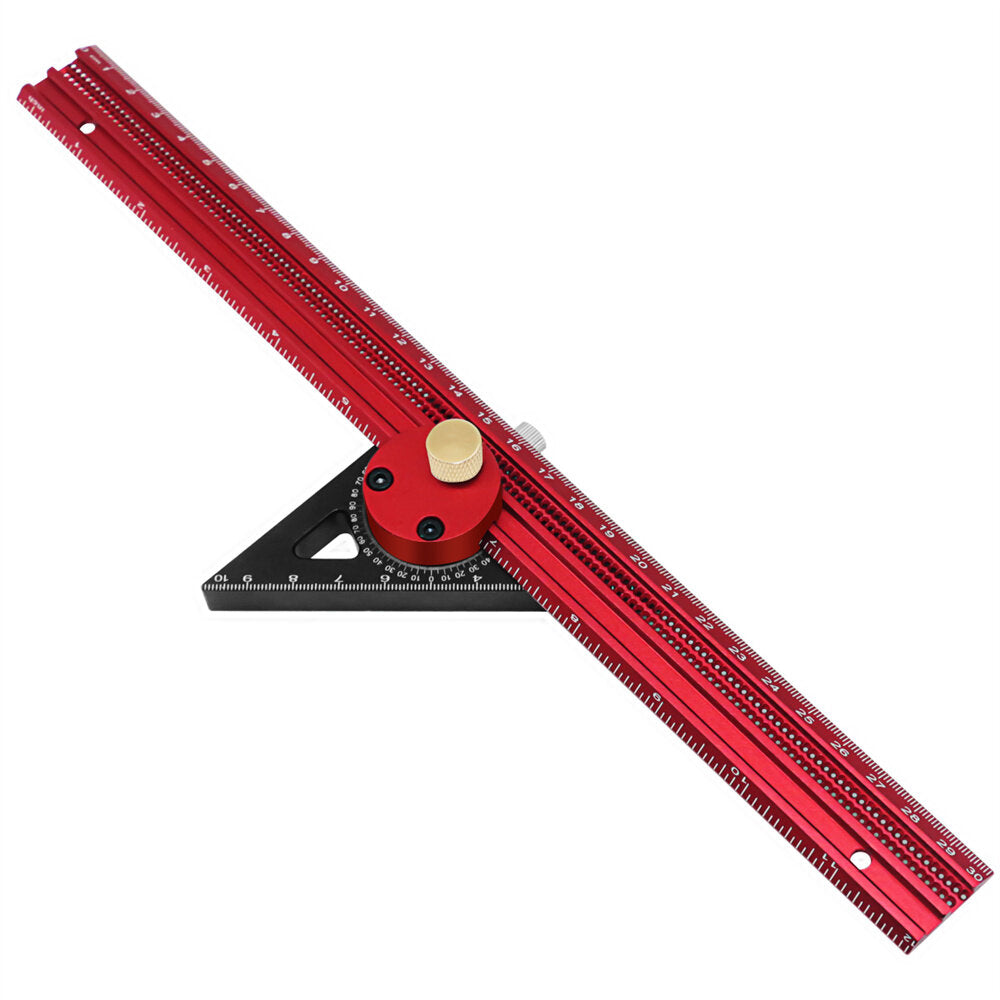 Carpenty Precision Scribe Ruler Carpenty Aluminum T-Type Line Drawing Hole Ruler Woodworking Square Layout Marking Gauge