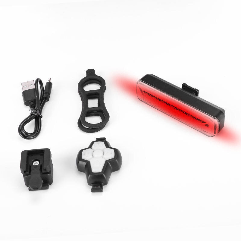 Wireless Remote Control Bicycle Signal Tail Light Bike Turn Signal Light USB Charging Waterproof Night Warning Light