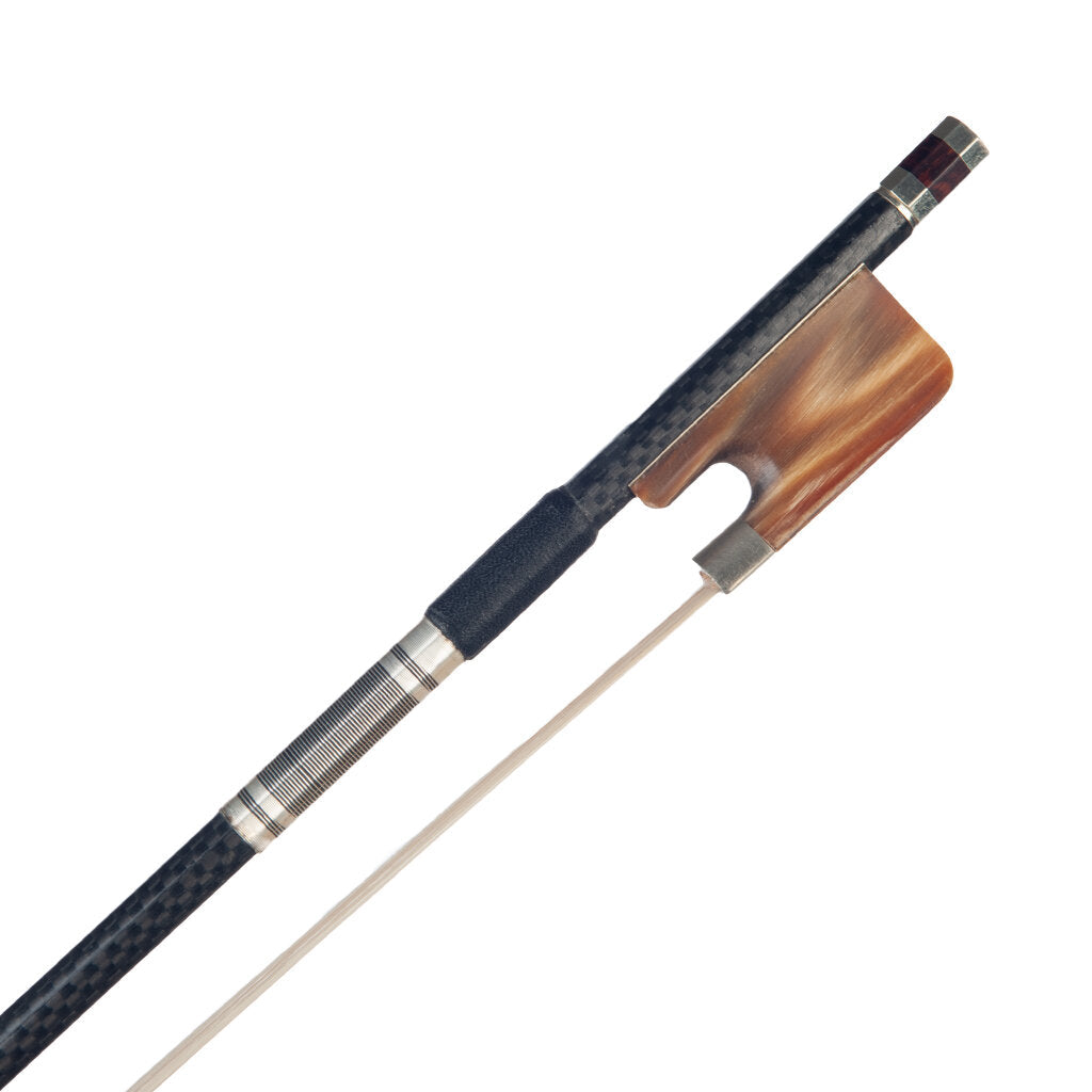 Advanced Carbon Fiber 16" Viola Bow Grid Carbon Fiber Stick Natural Horsehair W/ Ox Horn Frog Durable Use