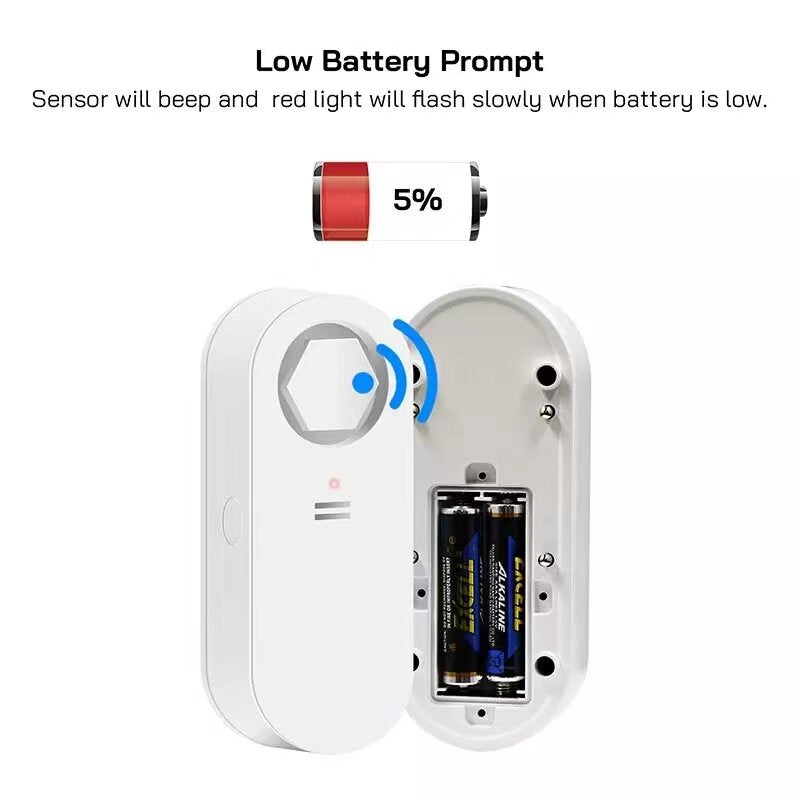 433MHz 120dB Wireless WIFI Waterproof Water Leak Flooding Sensor Alarm with Buzzer