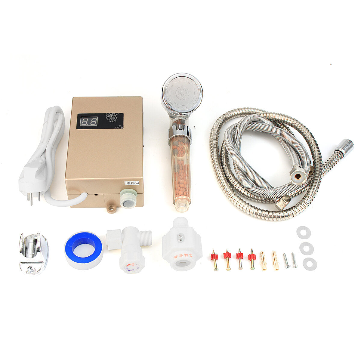 3000W Mini Electric Instant Hot Water Heater Shower LCD Display Bathroom Kitchen