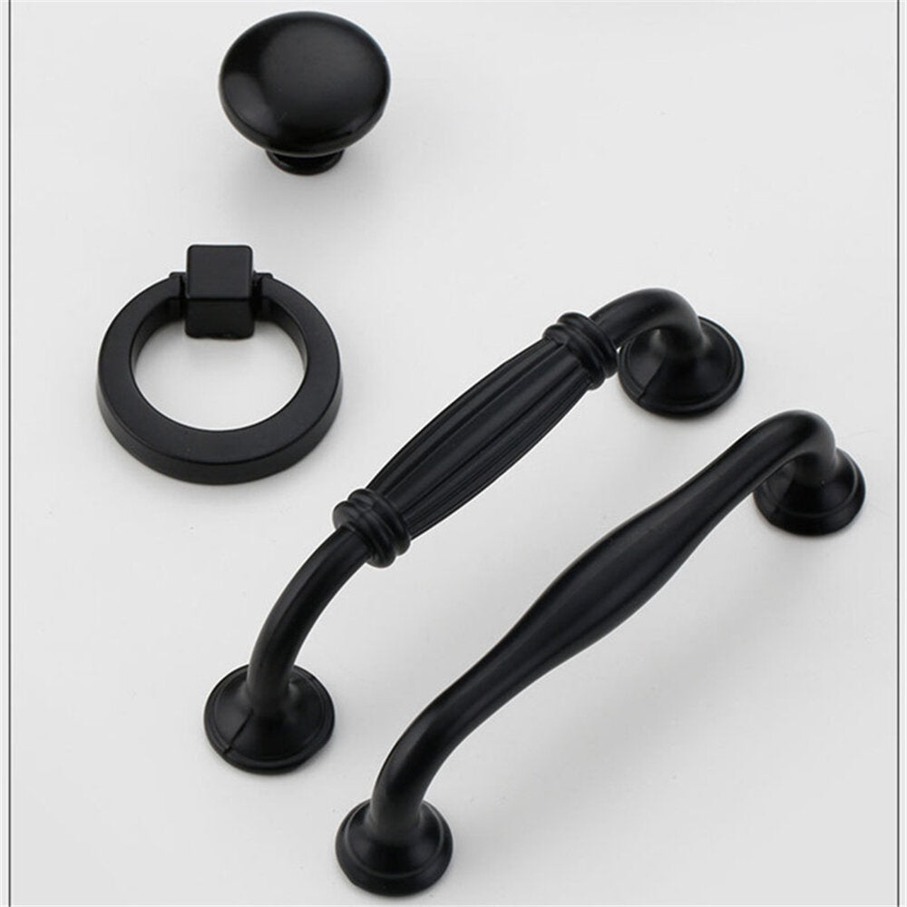 Aluminum Alloy Black Handles For Furniture Cabinet Knobs And Handles Kitchen Handles Drawer Knobs Cabinet Pulls Cupboard Handles Knobs