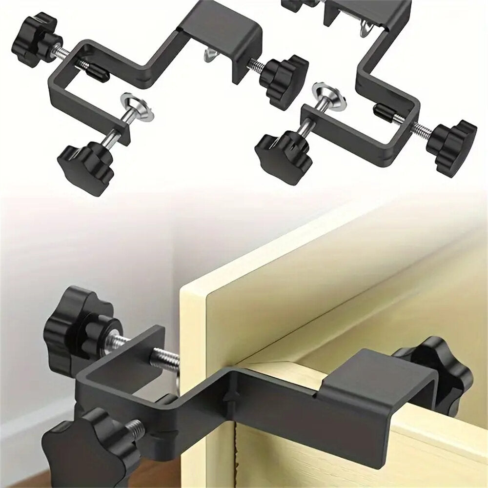 Steel Drawer Installation Clamps - Sturdy Cabinet Fixing Clips & Hardware Jig Tool