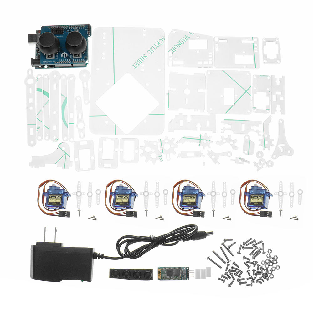 DIY Mearm Smart Acylic RC Robot Arm Bluetooth Stick Control With Servos