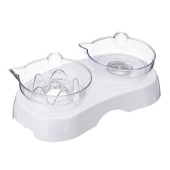 Slow Eat Pet Bowl Double With Stand Disassemble Dog Car Supplies Puppy Hilly Bottom 30x16x9cm Non-Slip Feeding Drinking Dish