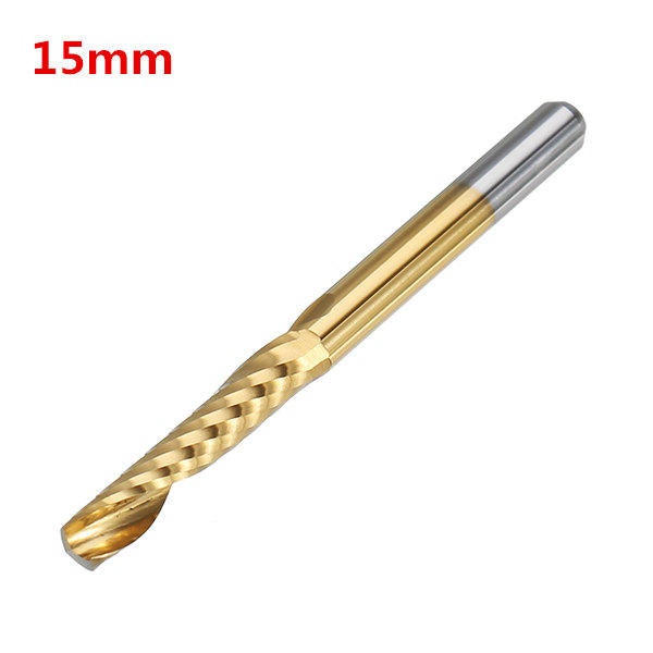 3.175mm Shank 12/15/17/22mm Single Flute End Mill Cutter Titanium Coated Spiral Drill Bit