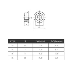 20PCS M3 M4 M5 M6 Flange Screw Nut For RC Models