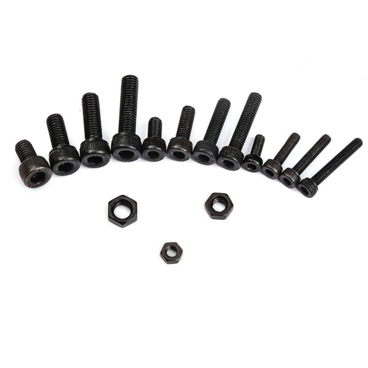 500Pcs Hex Socket Head Screw M3 M4 M5 Cap Bolts and Nuts Carbon-Steel Kit