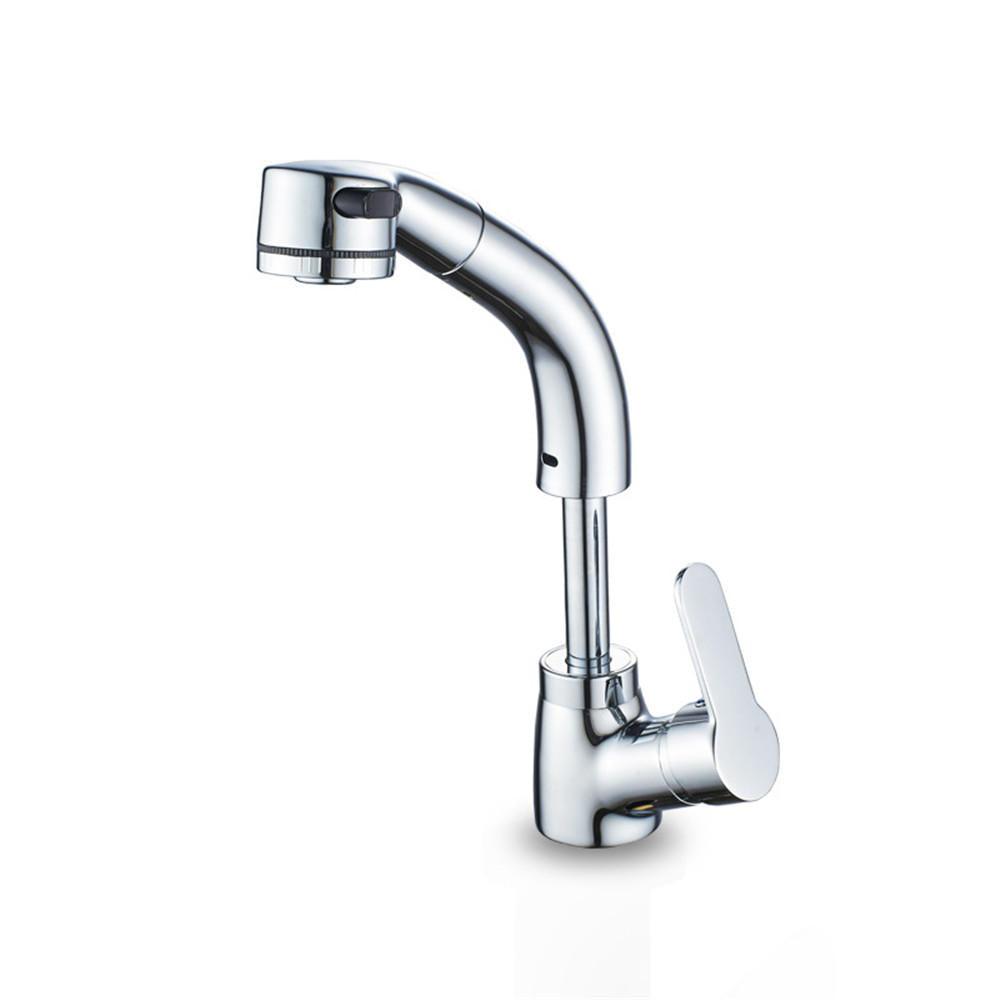 Bathroom Basin Sink Pull Out Height Adjustable Faucet Hot and Cold Single Handle Water Mixer Tap