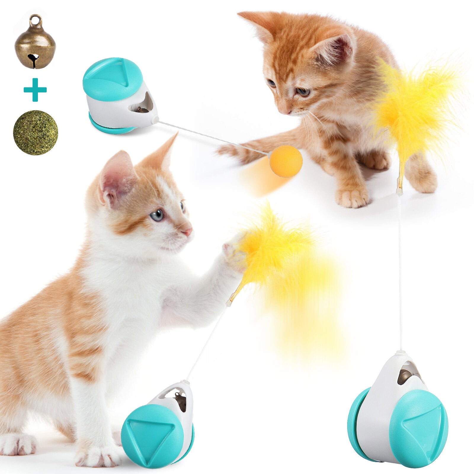 Cat Toy, 360 Tumbler Self-Spinning Toy with Catnip Ball, Interesting Interactive Toy for Puppy and Dog