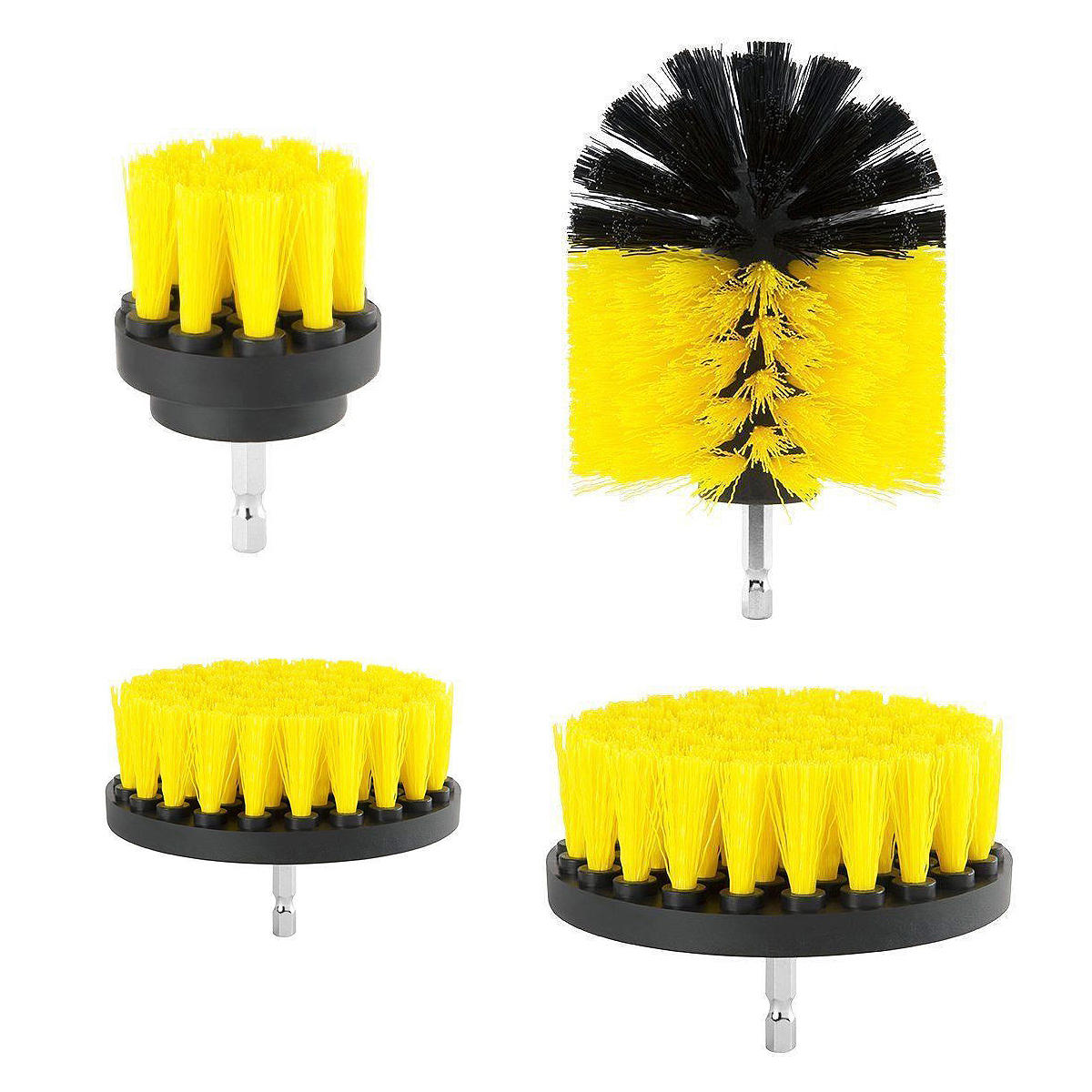 4Pcs 2/3.5/4/5 Inch Electric Drill Brush Yellow/Blue Cleaning Brush Tool For Bathtub Carpet