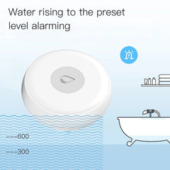 Smart Flood Sensor Water Leakage Detector Flood Overflow Alert Security Alarm System Tuya/Smart Life App Remote Control