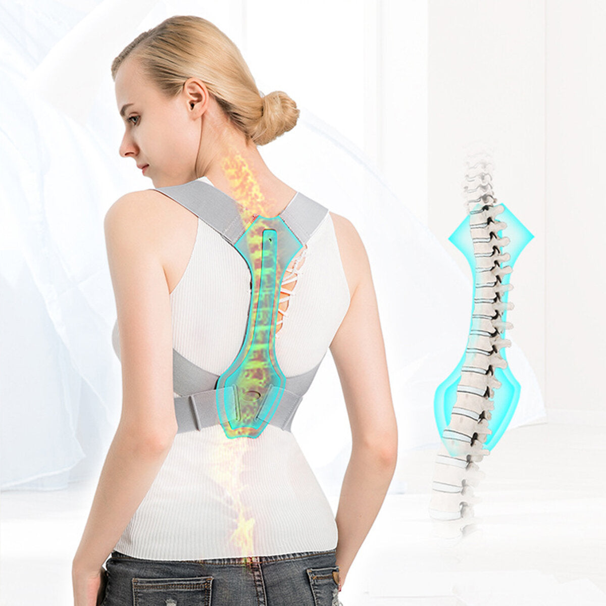 Adjustable Posture Correction Back Shoulder Corrector Support Brace Belt Therapy Men Women