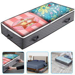 1/2/3PCS 100L Under Bed Storage Bags With Reinforced Handles Large Capacity Breathable Non-woven Quilts Storage Bag
