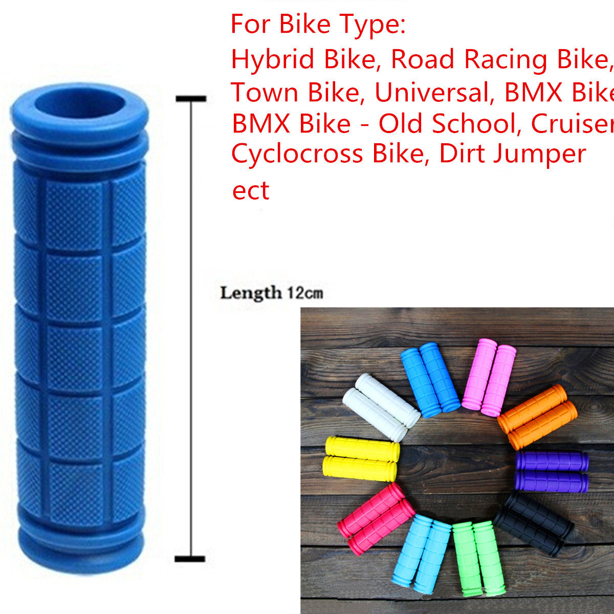 Cycling Bike Bicycle MTB Fixie Lock-on Fixed Gear Rubber Handlebar Grips