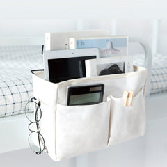 Bedside Hanging Basket Canvass Pocket Sundry Storage Bag Large-capacity Organizer