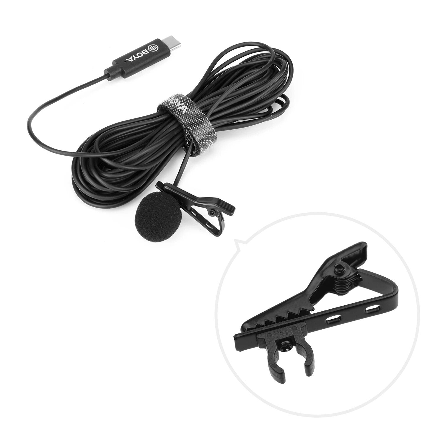Lavalier Lapel Microphone Mini Mic Omnidirectional Single Head 6 Meters Cable for USB Type-C Devise Android Smartphone for iPad Pro,for Mac Computer
