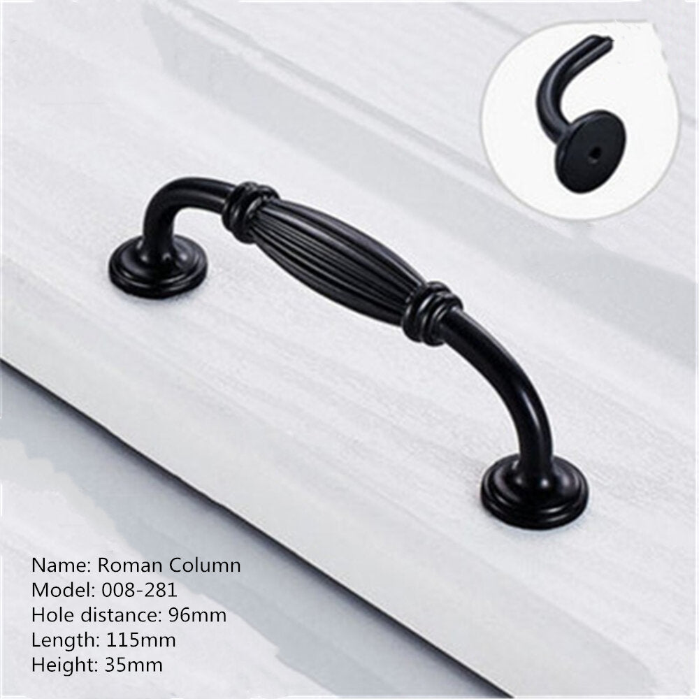 Aluminum Alloy Black Handles For Furniture Cabinet Knobs And Handles Kitchen Handles Drawer Knobs Cabinet Pulls Cupboard Handles Knobs