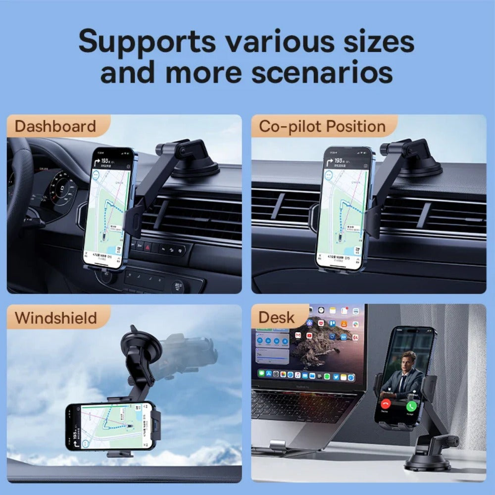 Car Phone Holder for Dashboard, Windshield & Vent | iPhone, Xiaomi, Hui, Samsung