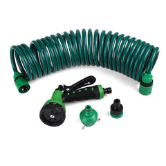 7.5M 15M 30M Retractable Coil Garden Hose Pipe Expandable Reel Spray Hose Tap Connector