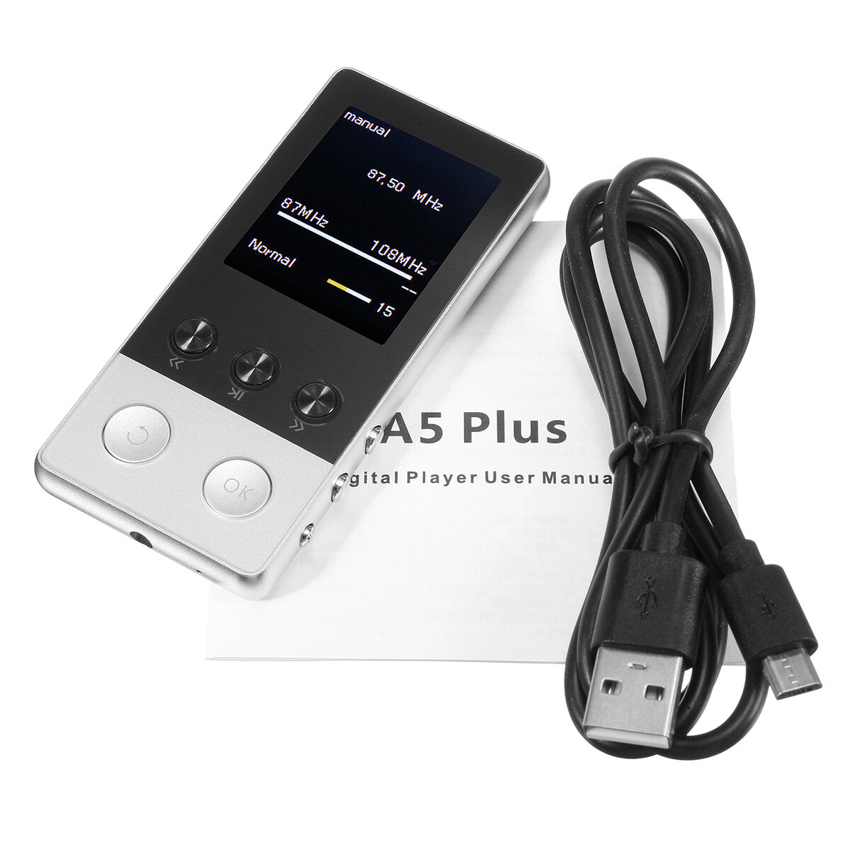 1.8 Inch 8GB 250 Hours Portable MP3 Lossless Music Player FM/TF Pedometer Function