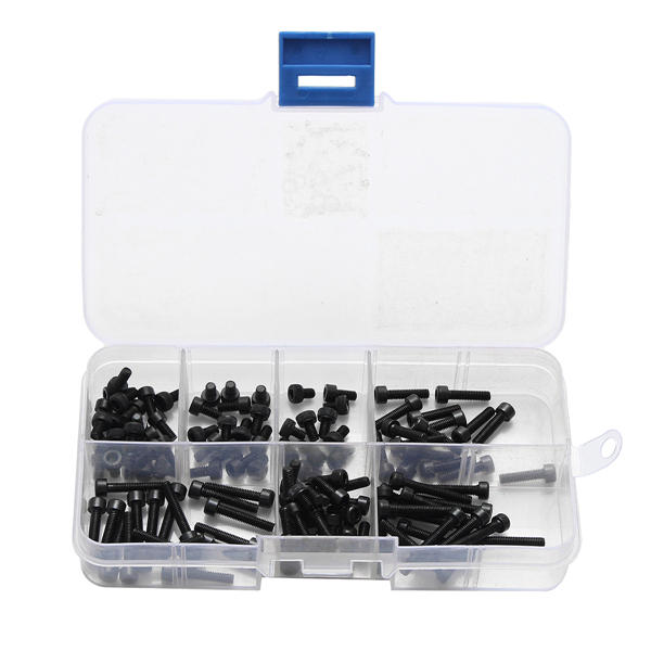 M3CH5 M3 Carbon Steel Allen Bolt 4-25mm Hex Socket Cap Screw Metric Assortment Kit 125pcs
