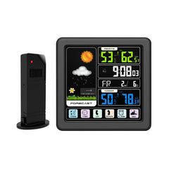 Full Touch Screen Wireless Weather Station Multi-function Color Screen Indoor and Outdoor Temperature Humidity Meter Clock