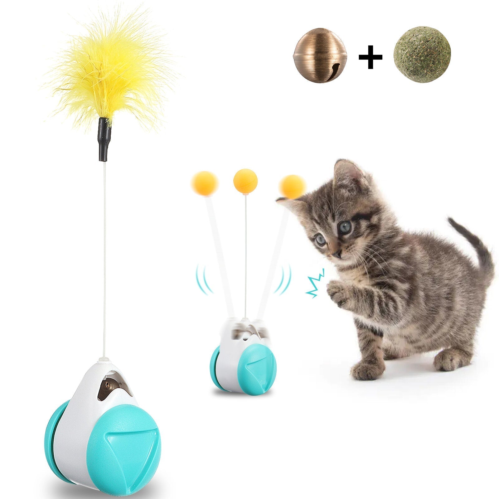 Cat Toy, 360 Tumbler Self-Spinning Toy with Catnip Ball, Interesting Interactive Toy for Puppy and Dog