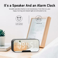 2020 New Wireless bluetooth Clock Speaker Radio LED Mirror Alarm Subwoofer Music Player Snooze Desktop with FM