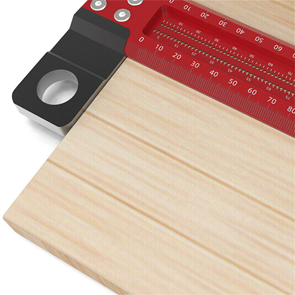 T Ruler Woodworking Scriber Parallel/Vertical Line Drawing Tool with T-Shaped Hole Marking Ruler