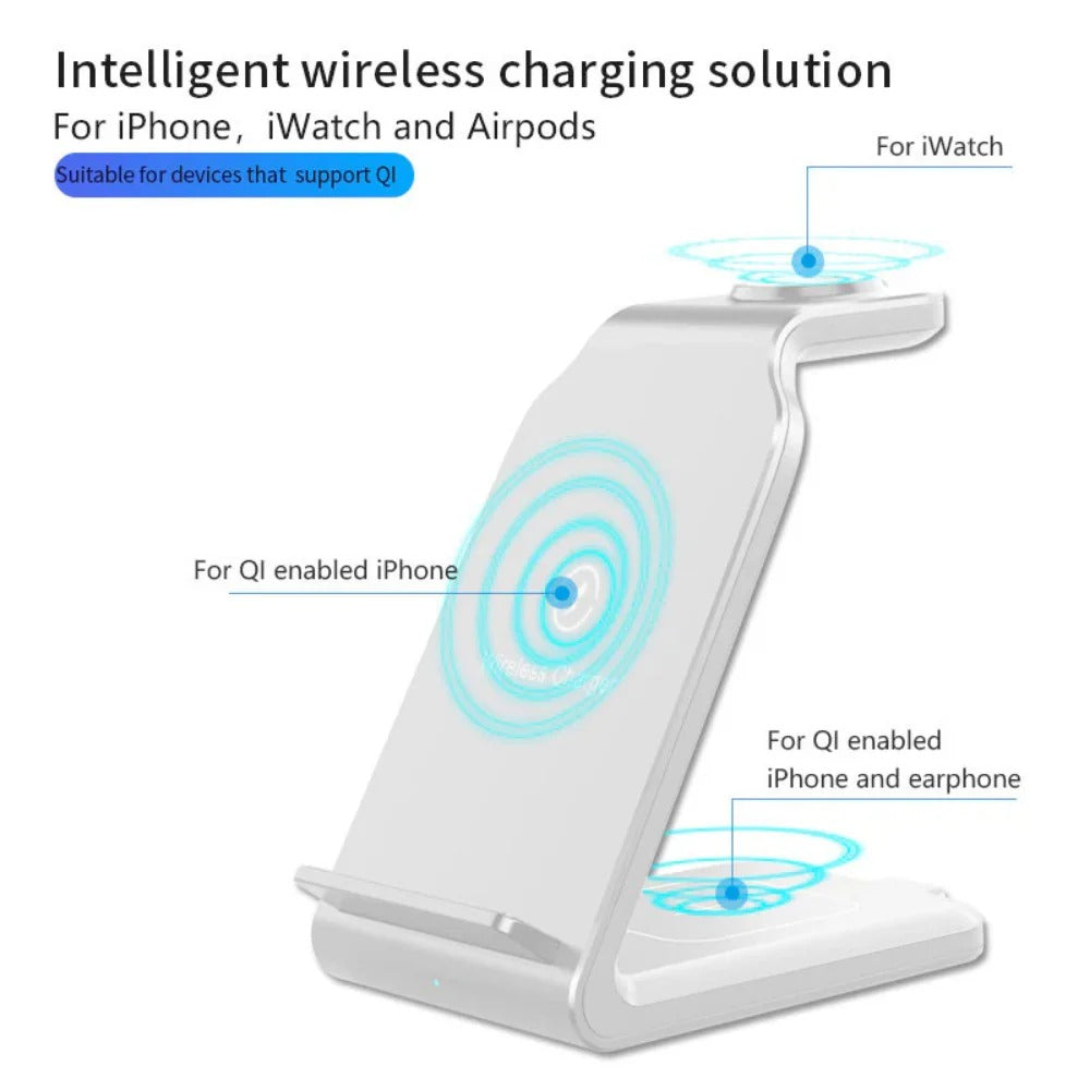 Fast Wireless Charger Stand for iPhone, Samsung, Hui, Oppo, AirPods, Apple Watch